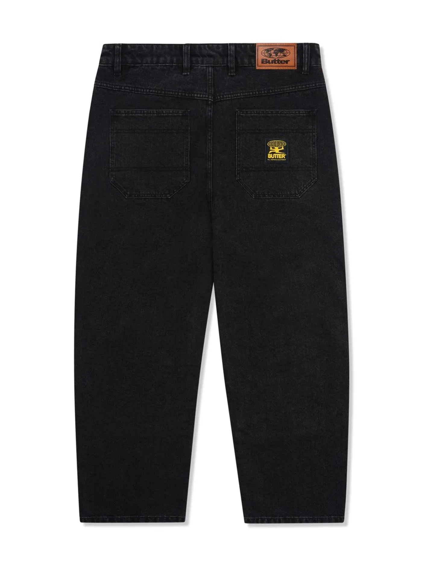 Patch Pocket Faded Black Jeans