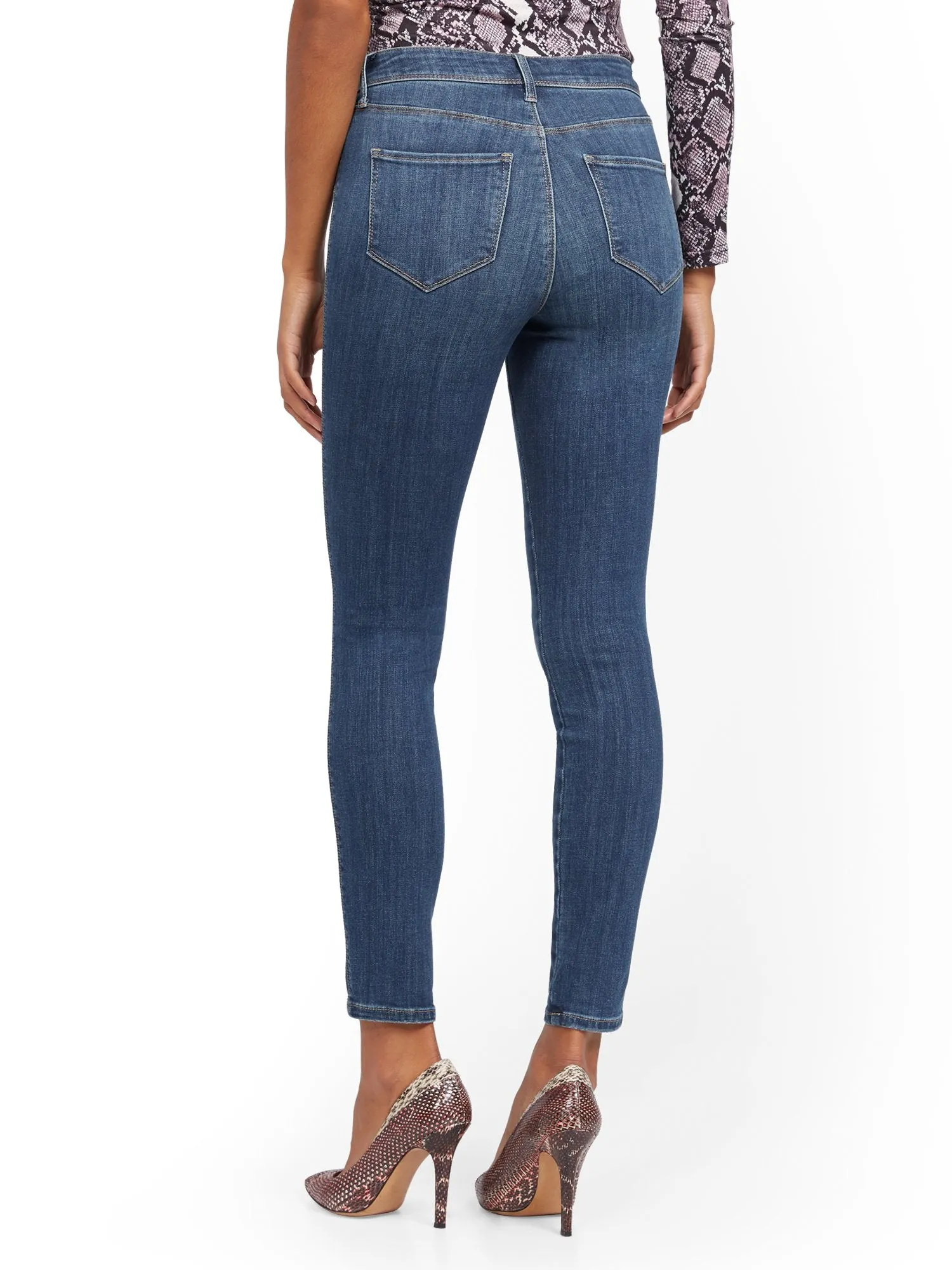 Perry High-Waisted Super-Skinny Jeans - Blue Hustle