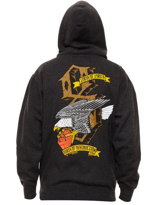 Rebel8 Dukes of Destruction Zip Up Hoodie Heather Charcoal