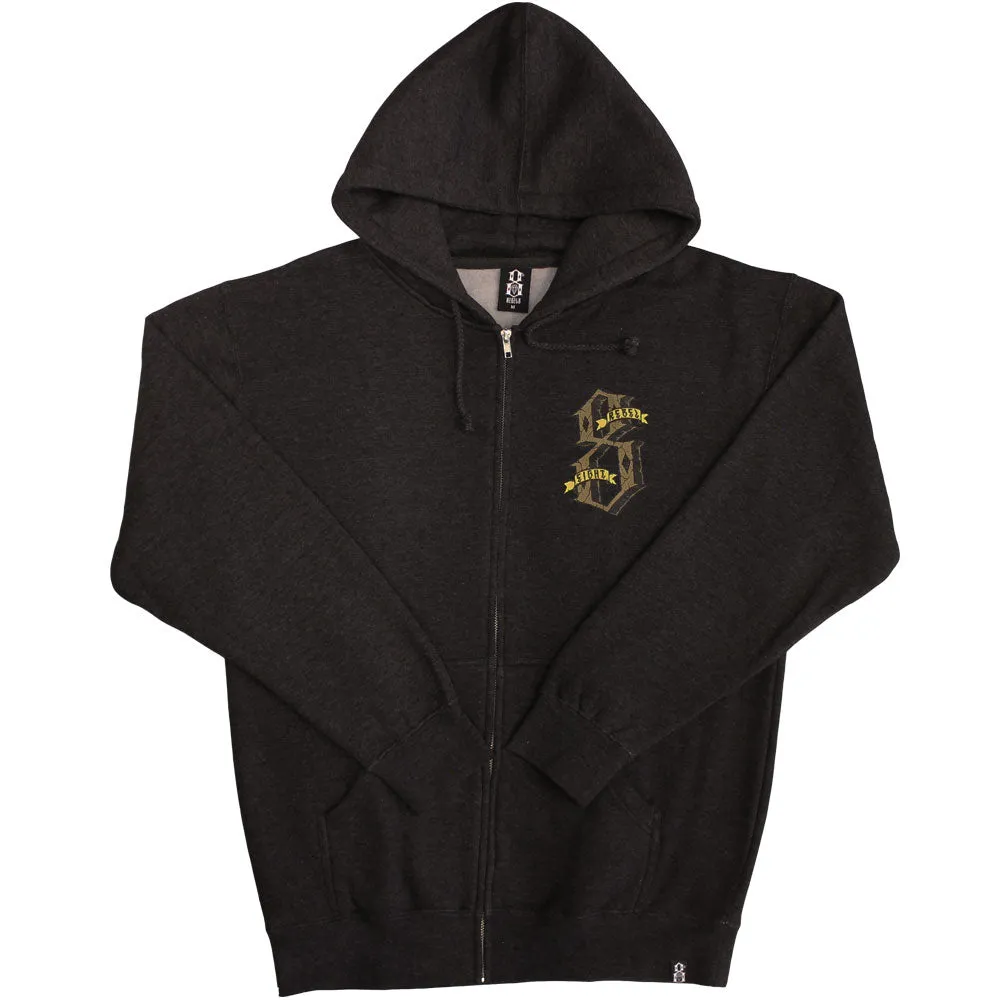 Rebel8 Dukes of Destruction Zip Up Hoodie Heather Charcoal