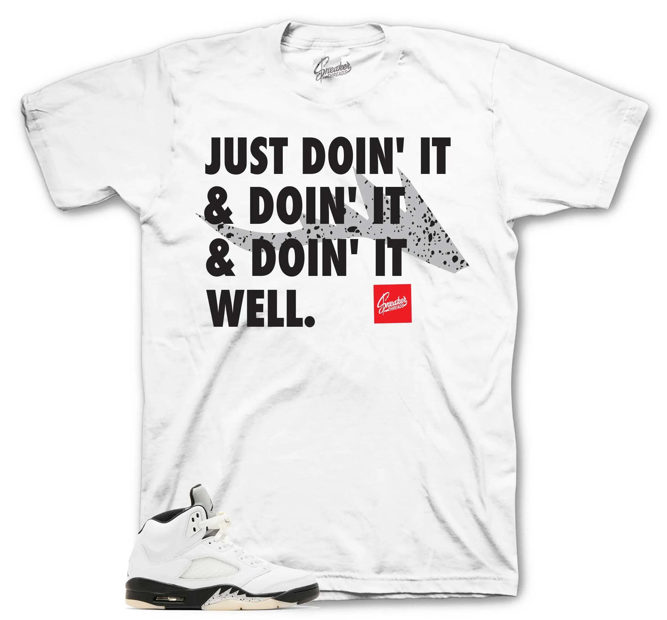 Retro 5 White Black Doin It Shirt