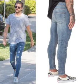 Ripped Biker Jeans For Men