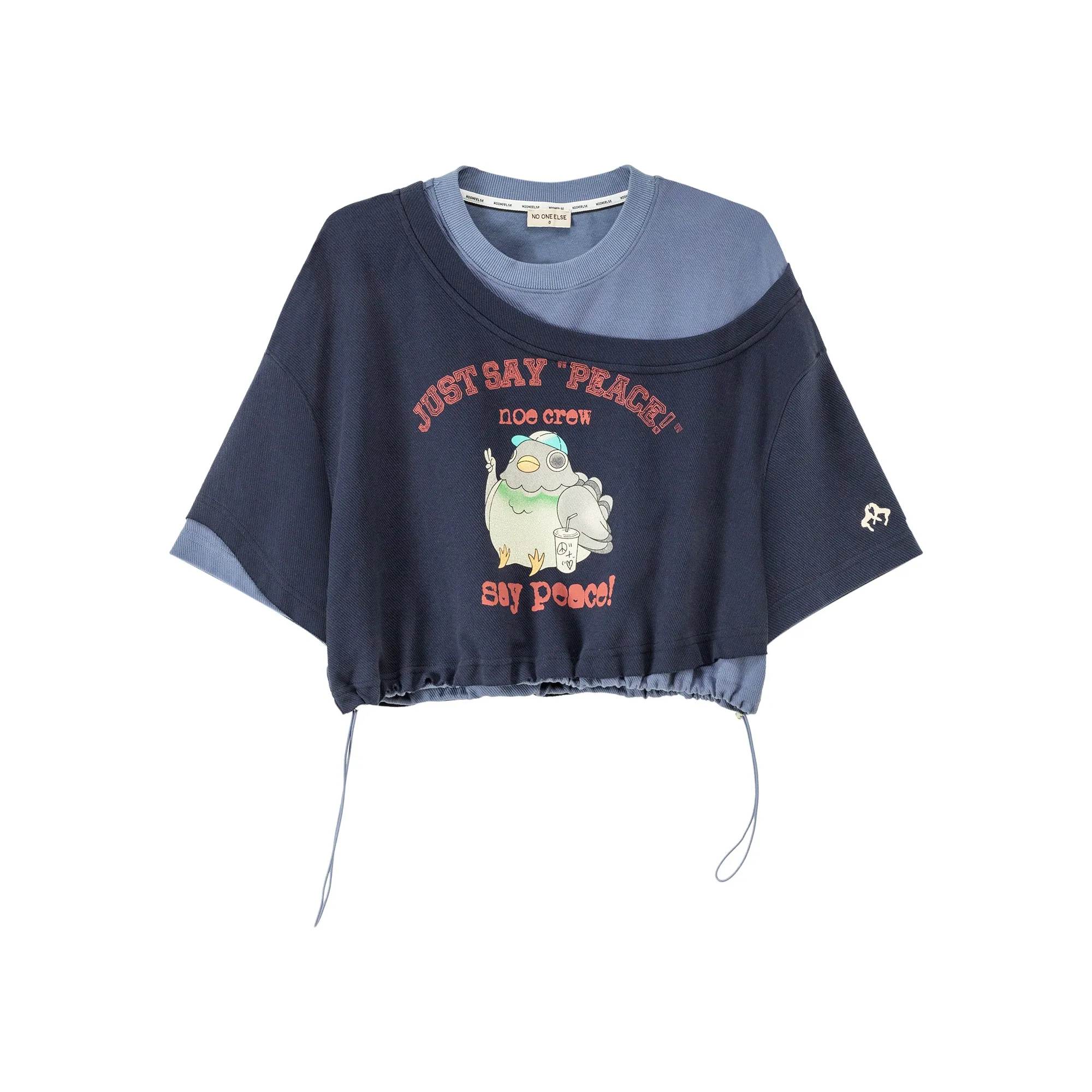 Say Peace Bird Loose Fit Cropped Sweatshirt