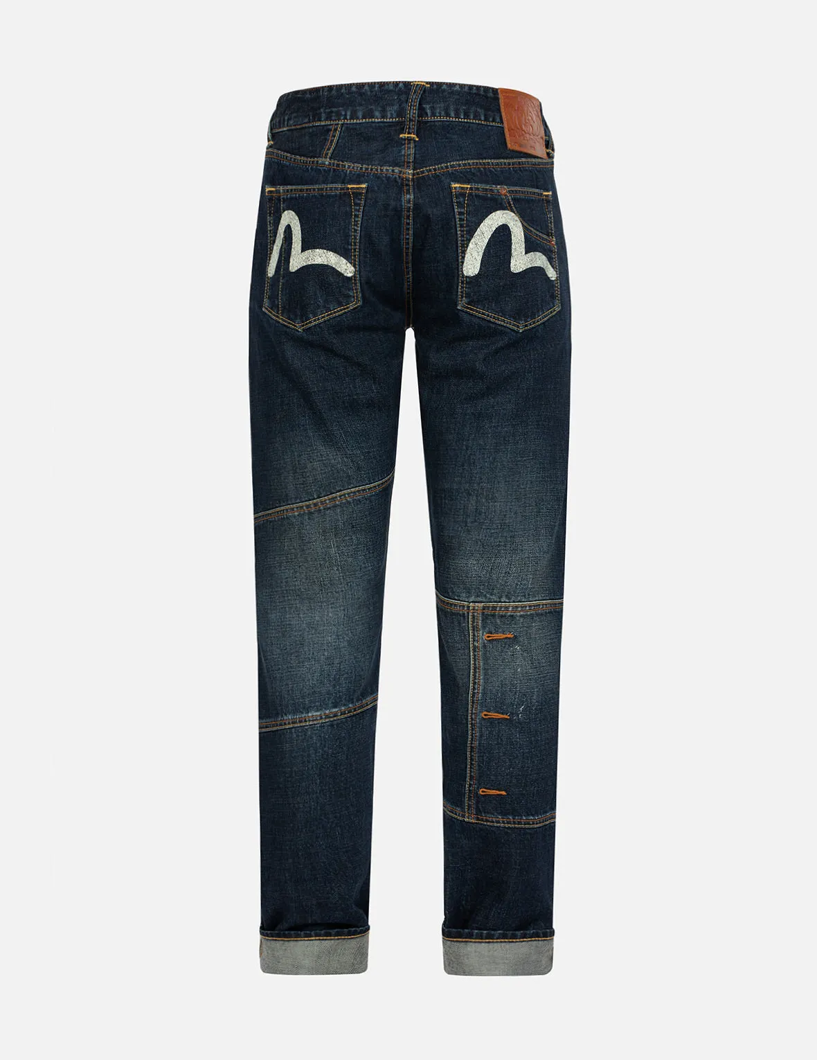 Seagull Print Carrot Fit Deconstructed Selvedge Denim Jeans #2017