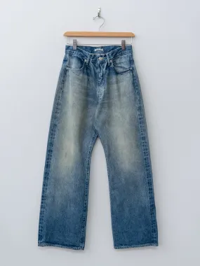 Selvedge Faded Heavy Denim Pants - Faded Indigo