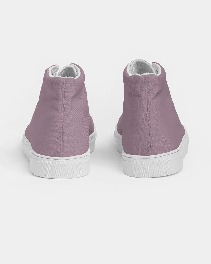 Shaded Pale Pastel Magenta Brown High-Top Canvas Sneakers | Women's | C0M30Y0K30