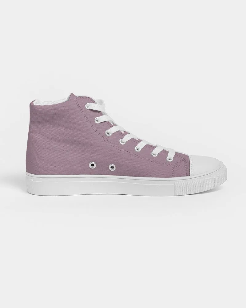 Shaded Pale Pastel Magenta Brown High-Top Canvas Sneakers | Women's | C0M30Y0K30