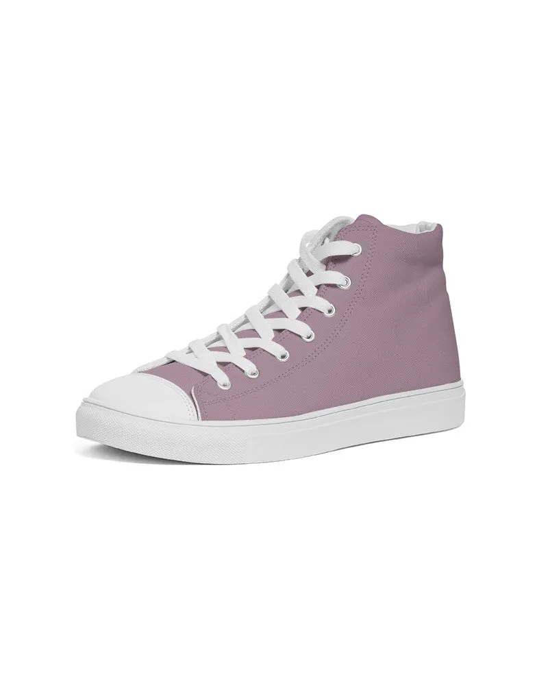 Shaded Pale Pastel Magenta Brown High-Top Canvas Sneakers | Women's | C0M30Y0K30