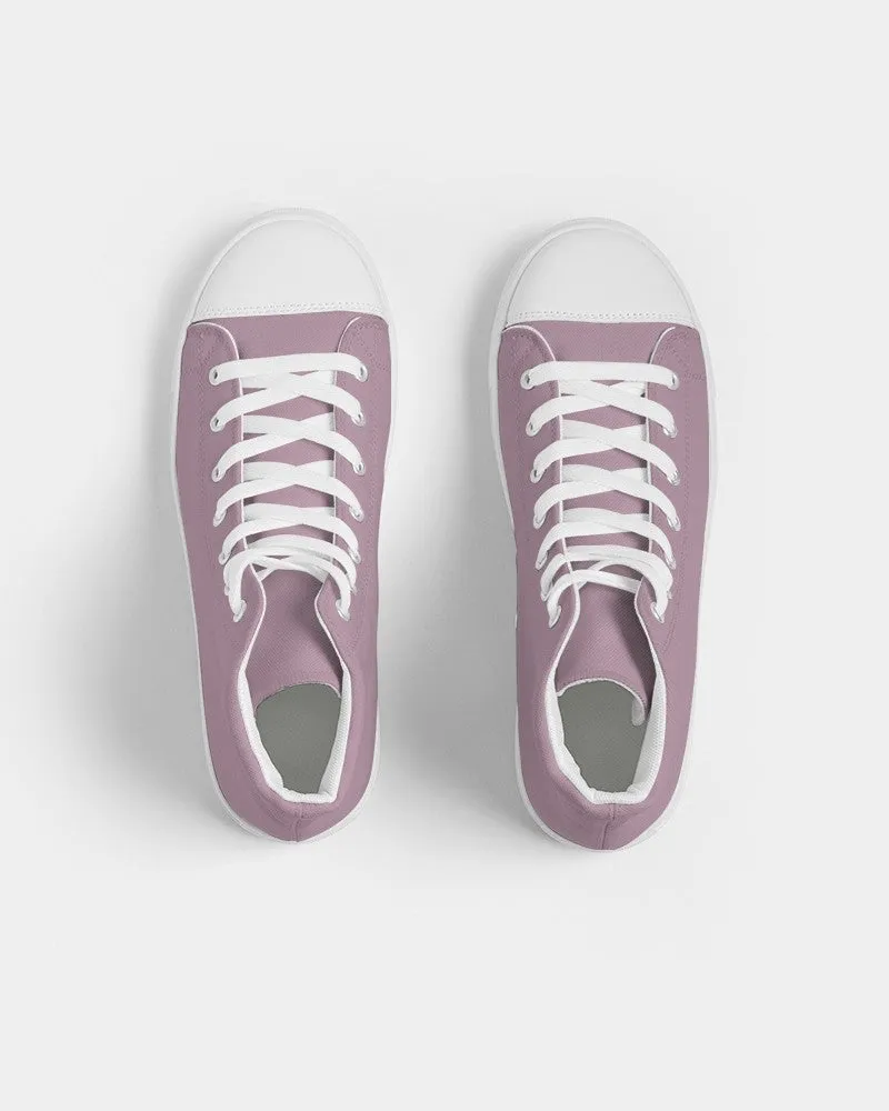 Shaded Pale Pastel Magenta Brown High-Top Canvas Sneakers | Women's | C0M30Y0K30