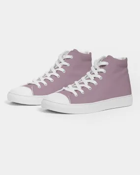 Shaded Pale Pastel Magenta Brown High-Top Canvas Sneakers | Women's | C0M30Y0K30