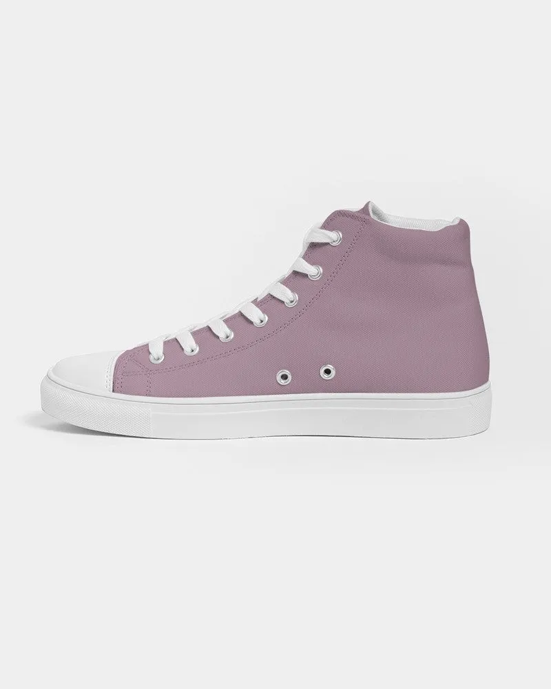 Shaded Pale Pastel Magenta Brown High-Top Canvas Sneakers | Women's | C0M30Y0K30