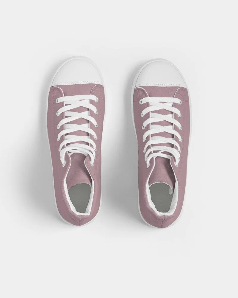 Shaded Pale Pastel Pink Brown High-Top Canvas Sneakers | Women's | C0M30Y8K30