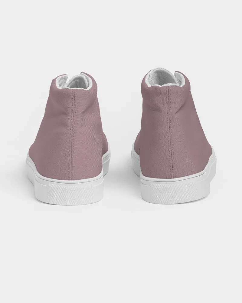 Shaded Pale Pastel Pink Brown High-Top Canvas Sneakers | Women's | C0M30Y8K30