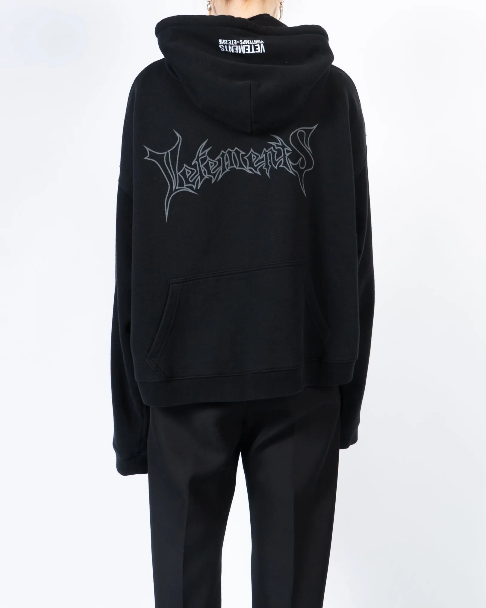 SS16 Black Champion Logo Reversible Hoodie