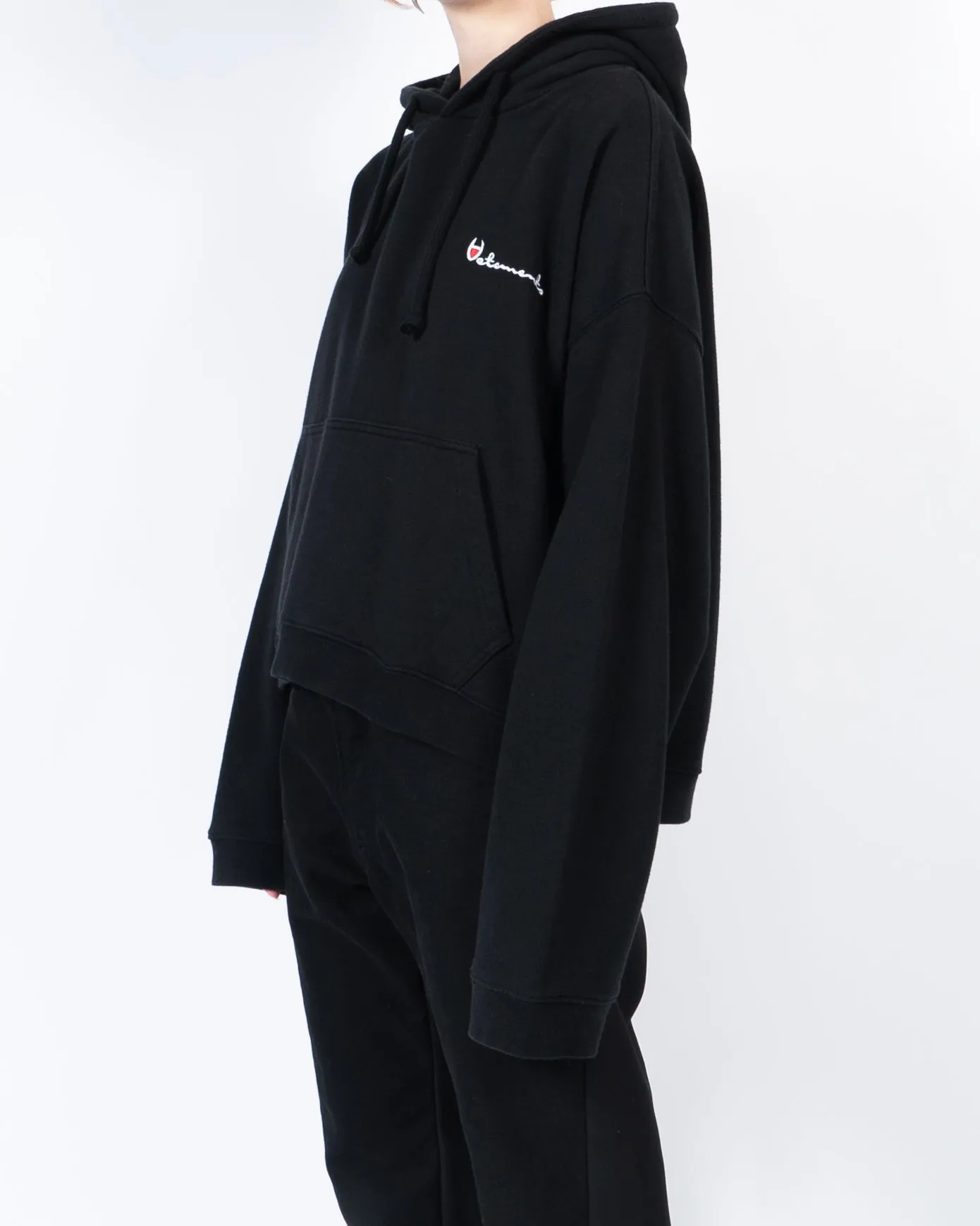 SS16 Black Champion Logo Reversible Hoodie