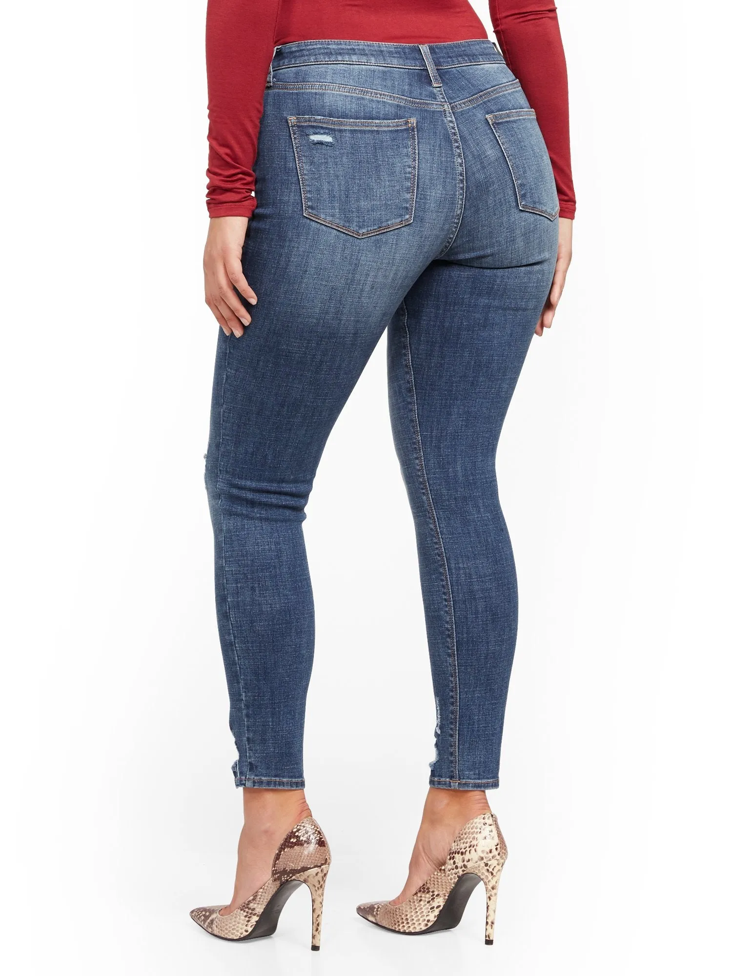 Sunday Mid-Rise Super-Skinny Jeans - Chameleon Blue