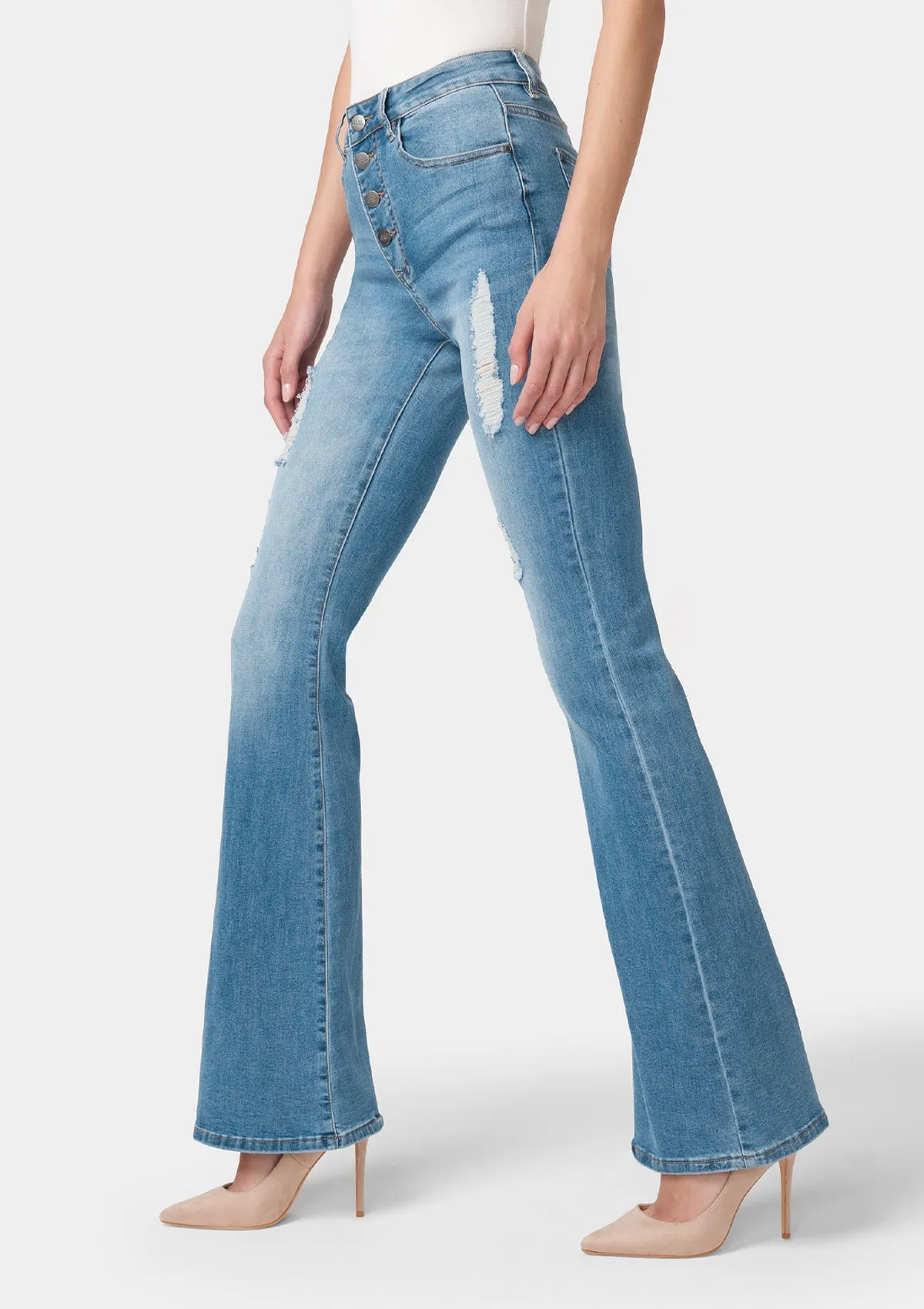 Tall Cindy Distressed Flare Jeans