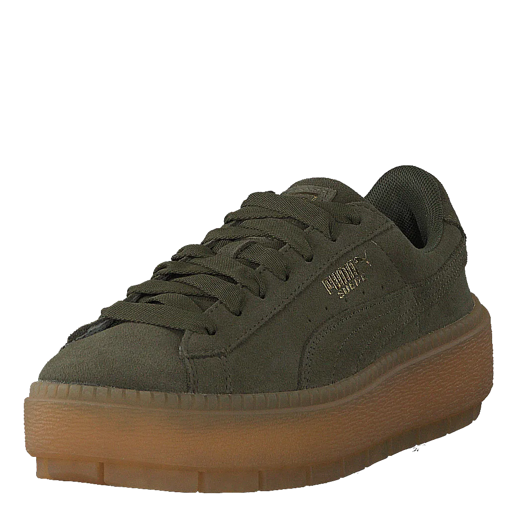 W Suede Platform Trace Green