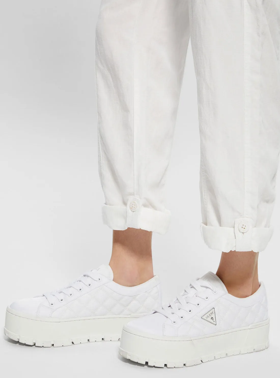 White Chunky Tesie Sole Sneakers