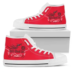 Women's Red "Open Road Girl" Women's High Top Sneakers