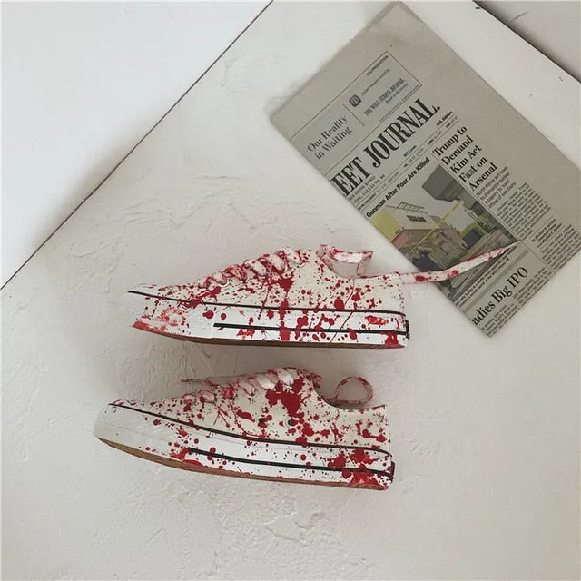 xiangtuibao Casual Women's Vulcanized Shoes Fashion Graffiti Female Sneakers Sissy boy Spring Autumn Canvas Trainers Laces New Running Shoes