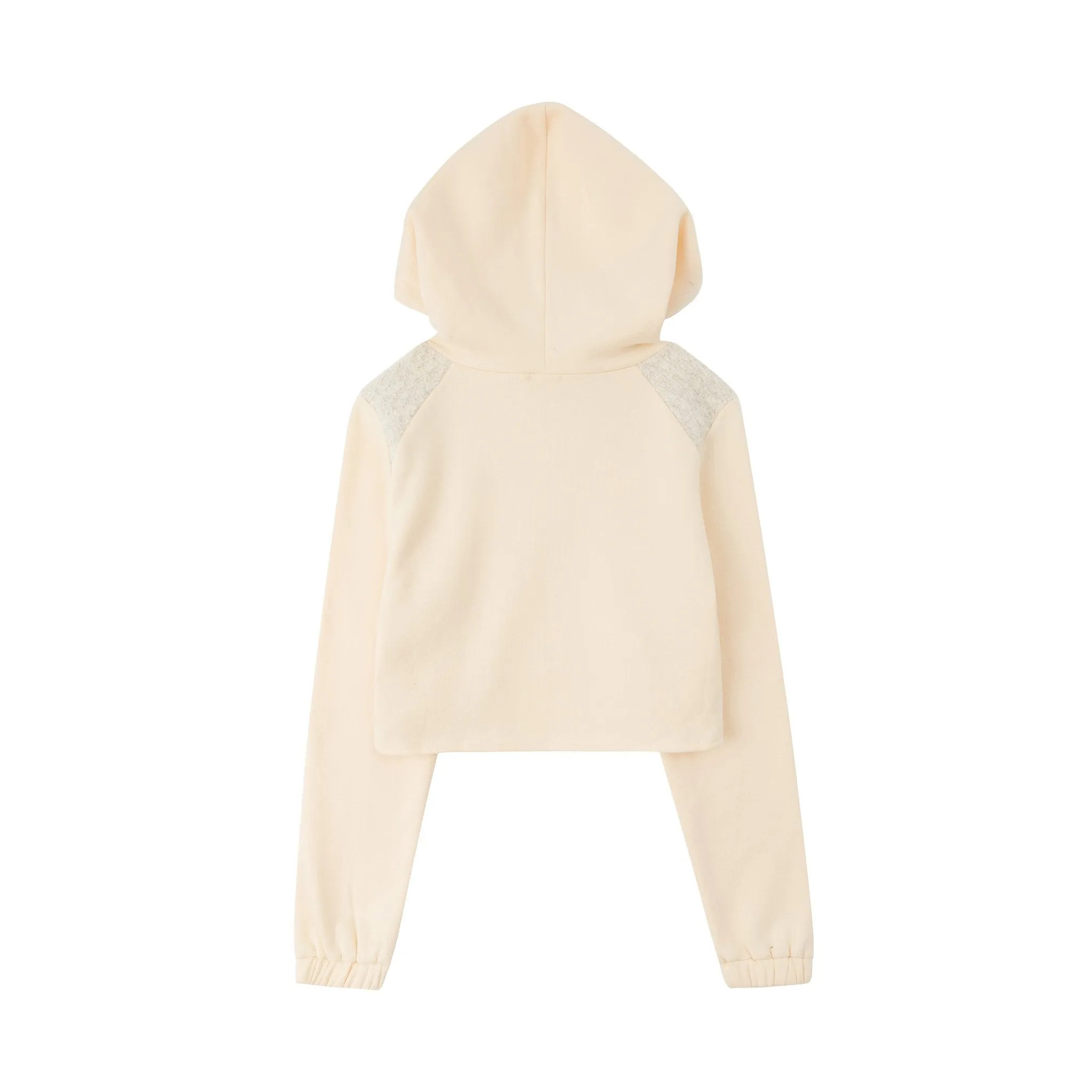 Yellow Panelled Cropped Hoodie